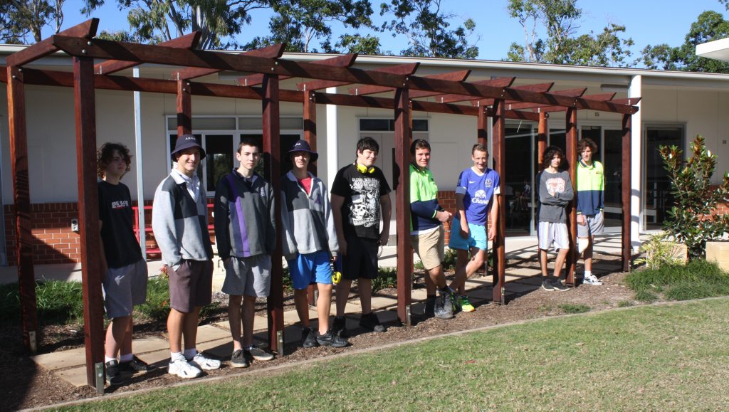Aldridge State High School's senior construction class has built an arbour in the school grounds. Aldridge State High School's senior construction class has built an arbour in the school grounds.